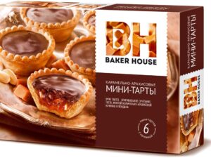 МИНИ-ТАРТЫ с карамельно-арахисовой начинкой 240г*8шт.'Baker House' (Раменский К.К.)