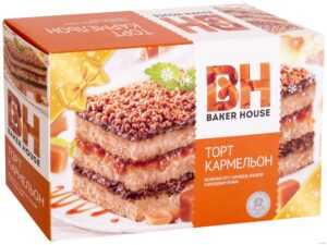 Торт бисквитный КАРМЕЛЬОН 350г.*8шт. 'Baker House' (Раменский К.К.)