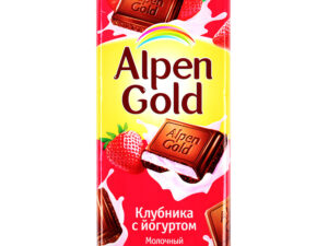 Шоколад 'Alpen Gold'молочный йогурт с клубникой 90г. 1*20шт.