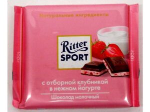 Шоколад Риттер Спорт молочный клубника в йогурте 100г*12шт