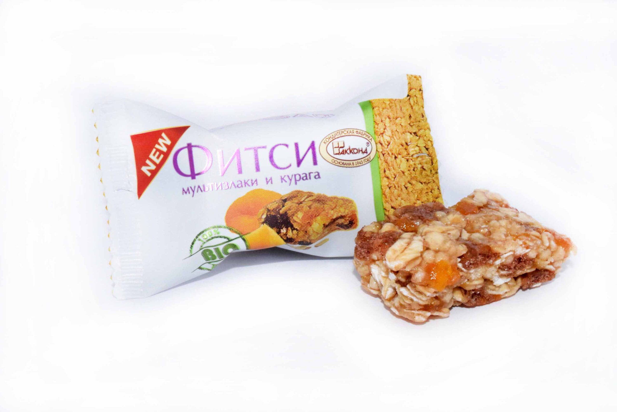 Конфеты Фитси зерновые мультизлаки и курага 4кг. (Акконд)