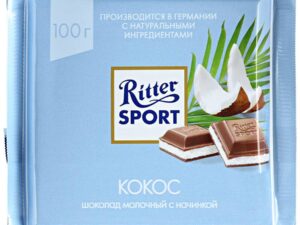 Шоколад Риттер Спорт молочный с кокосовой стружкой 100г.*12шт.