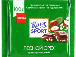 Шоколад Риттер Спорт молочный шоколад и дробленый орех 100г*12шт
