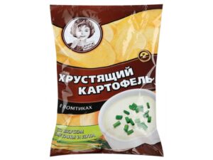Картофель хрустящий в ломтиках 160гр. Сметана-лук (с девочкой) 1*9шт.