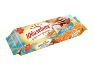 Печенье Юбилейное Молочное с глазурью 116г*60шт. (флоупак)