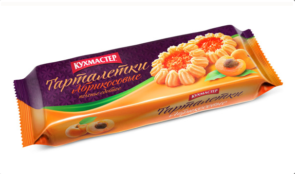 Печенье сдобное 'Абрикосовые тарталетки' 240г.*18шт. (Кухмастер)