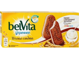 Печенье Bel Vita Утреннее сэндвич какао 253г*20шт