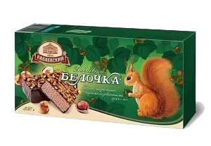 Торт вафельный 'Белочка' с карамелизированными орехами 250г*6шт (Бабаевский)