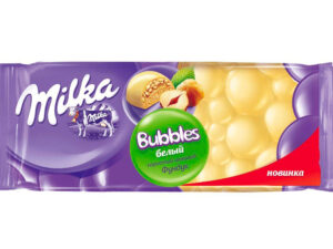 Шоколад пористый МИЛКА БАБЛС белый с фундуком 83г. 1*15шт.