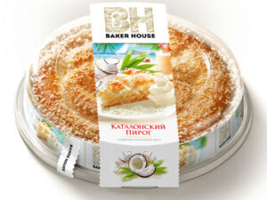 Пирог Каталонский бисквитный с Кокосово начинкой 400г.*6шт. 'Baker House' (Раменский К.К.)