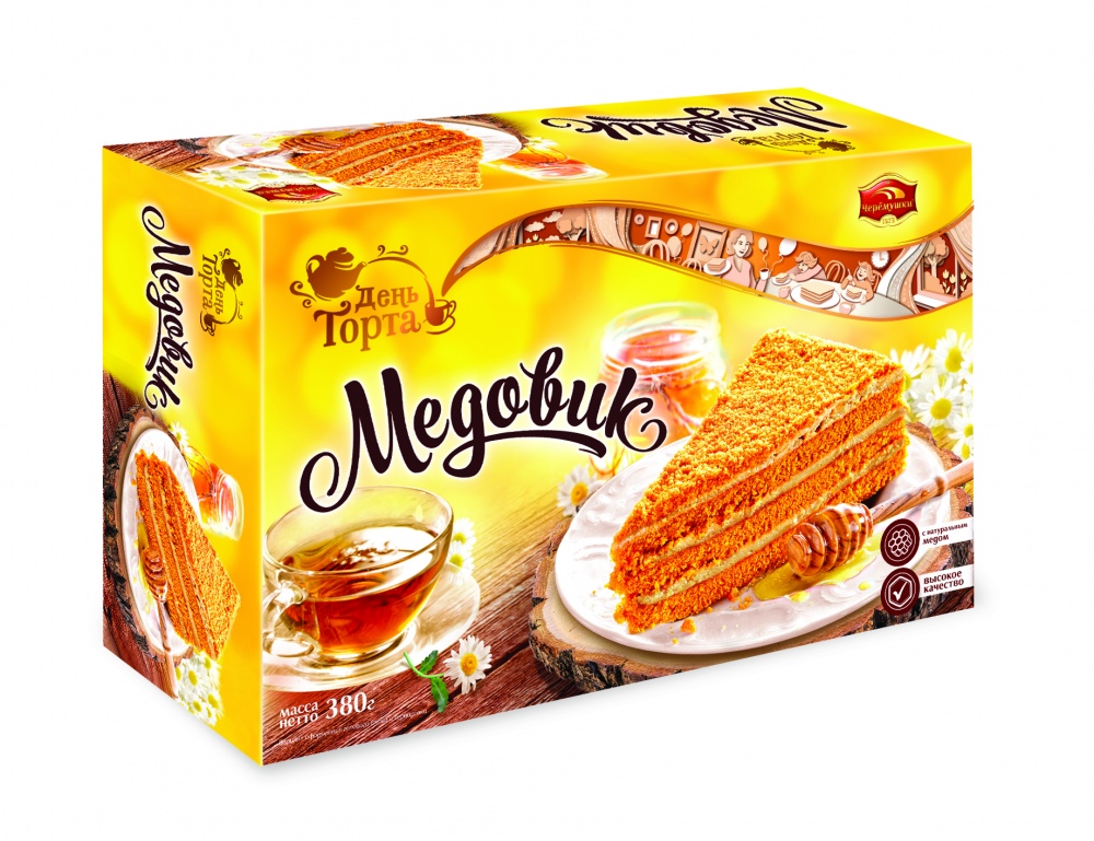 Торт Медовик 380г.*6шт(Черемушки)