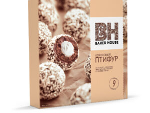 Мини-пирожные 'Птифур' с кокосовым кремом225г.*10шт. 'Baker House' (Раменский К.К.)