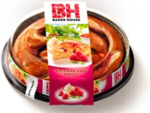 Пирог Каталонский бисквитный Клубничный 400г.*6шт. 'Baker House' (Раменский К.К.)