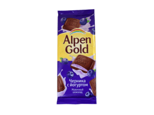 Шоколад'Alpen Gold' молочный йогурт с черникой 90г 1*20шт.