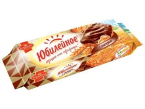 Печенье Юбилейное с глазурью 116г*60шт. (флоупак)