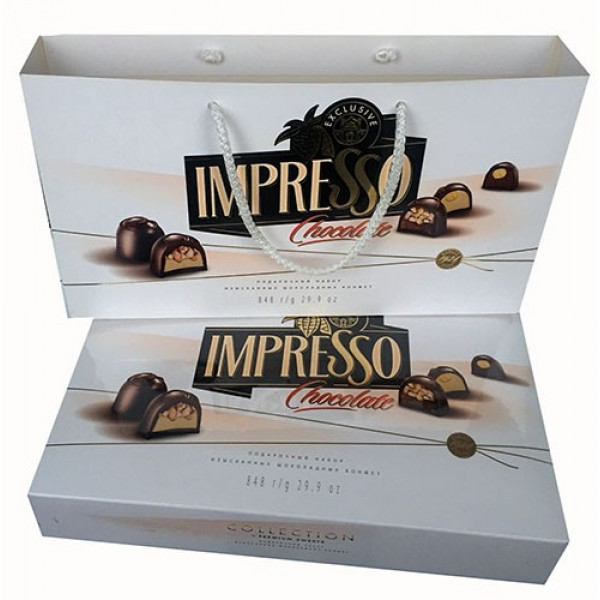 Набор шоколадный "IMPRESSO" (Импрессо) 848г. (белый) 1*2шт.(Спартак)
