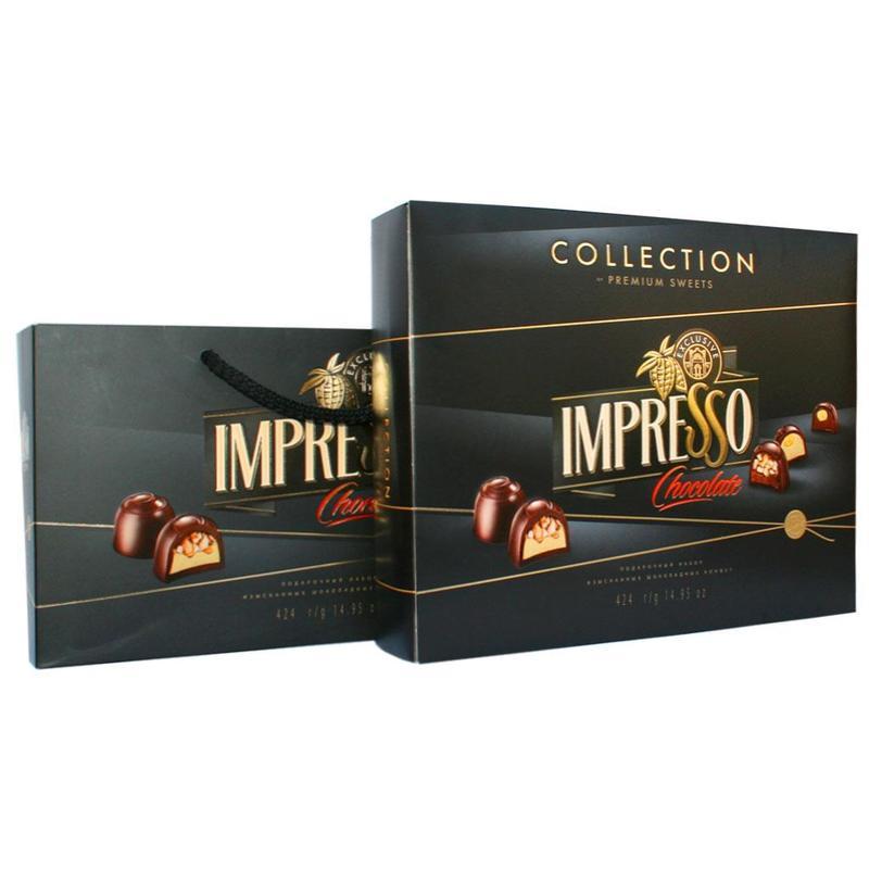 Набор шоколадный "IMPRESSO" (Импрессо) 424г. (черный) 1*4шт.(Спартак)