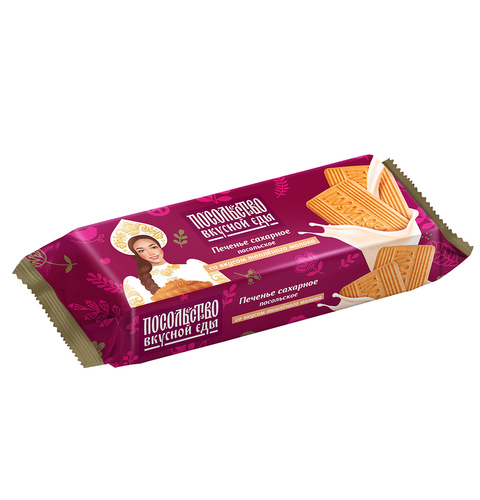 Печенье сахарное "Со вкусом Топленого Молока" 295г*12шт (365сут) (Посольство Вкусной Еды)